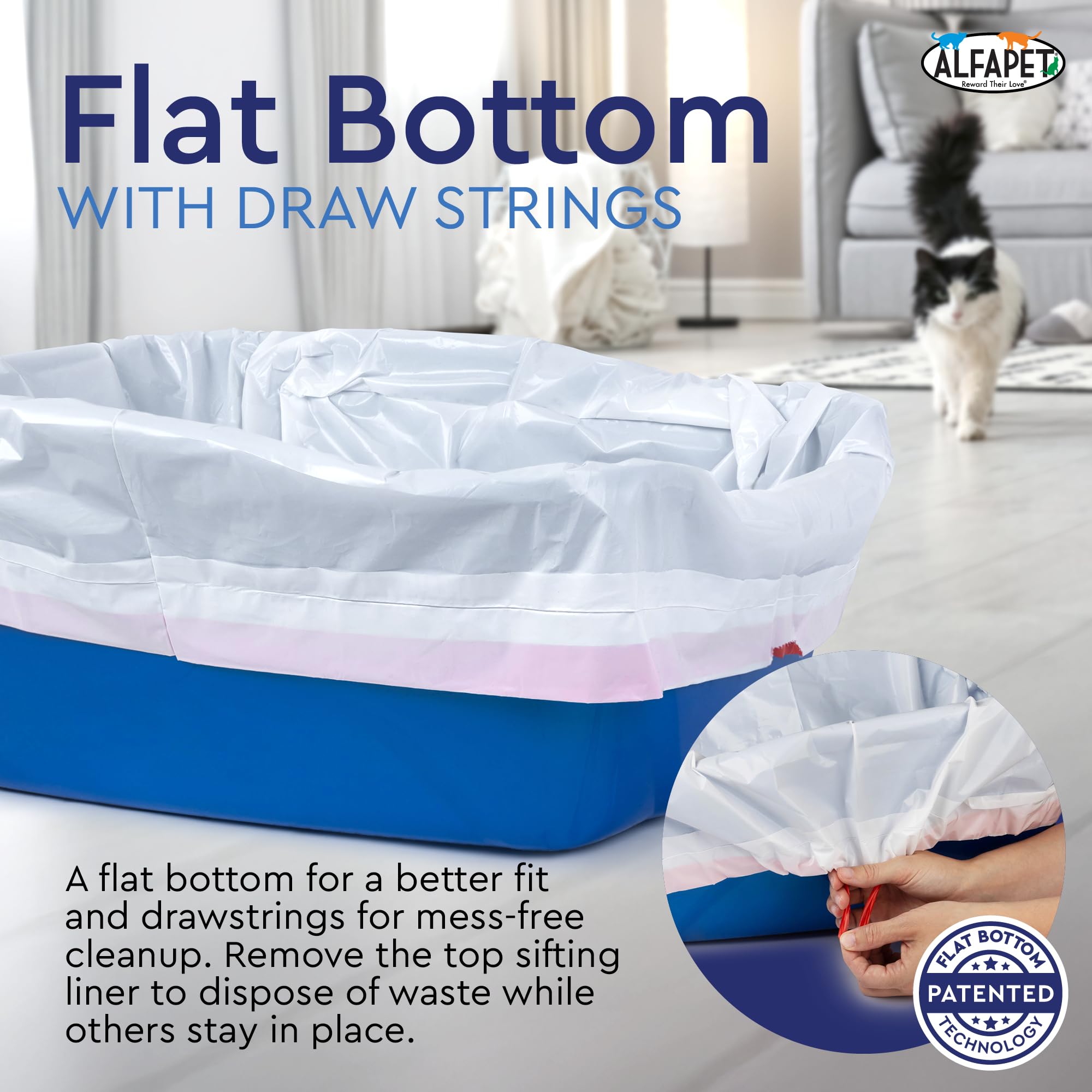 Alfapet color-coded layers separate solid and sifting stages.