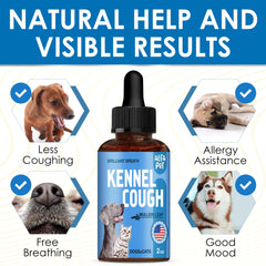 Alfa Pet dog cough liquid drops convenient dosing for meals or water.
