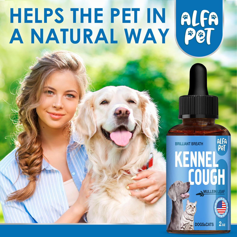 Alfa Pet dog cough liquid organic-ingredients close-up emphasizes chemical-free formulation for pets.