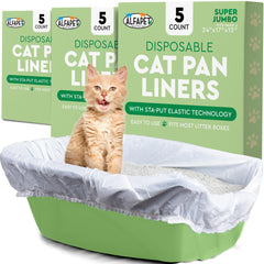 Alfapet elastic cat litter liners pack 15count ready for oversized pans improve cleanup
