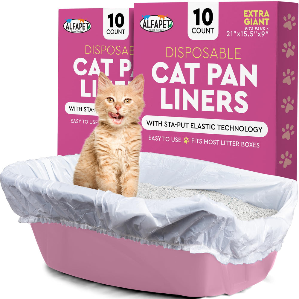 Alfapet litter box liner extended-fit provides secure coverage for large pans.