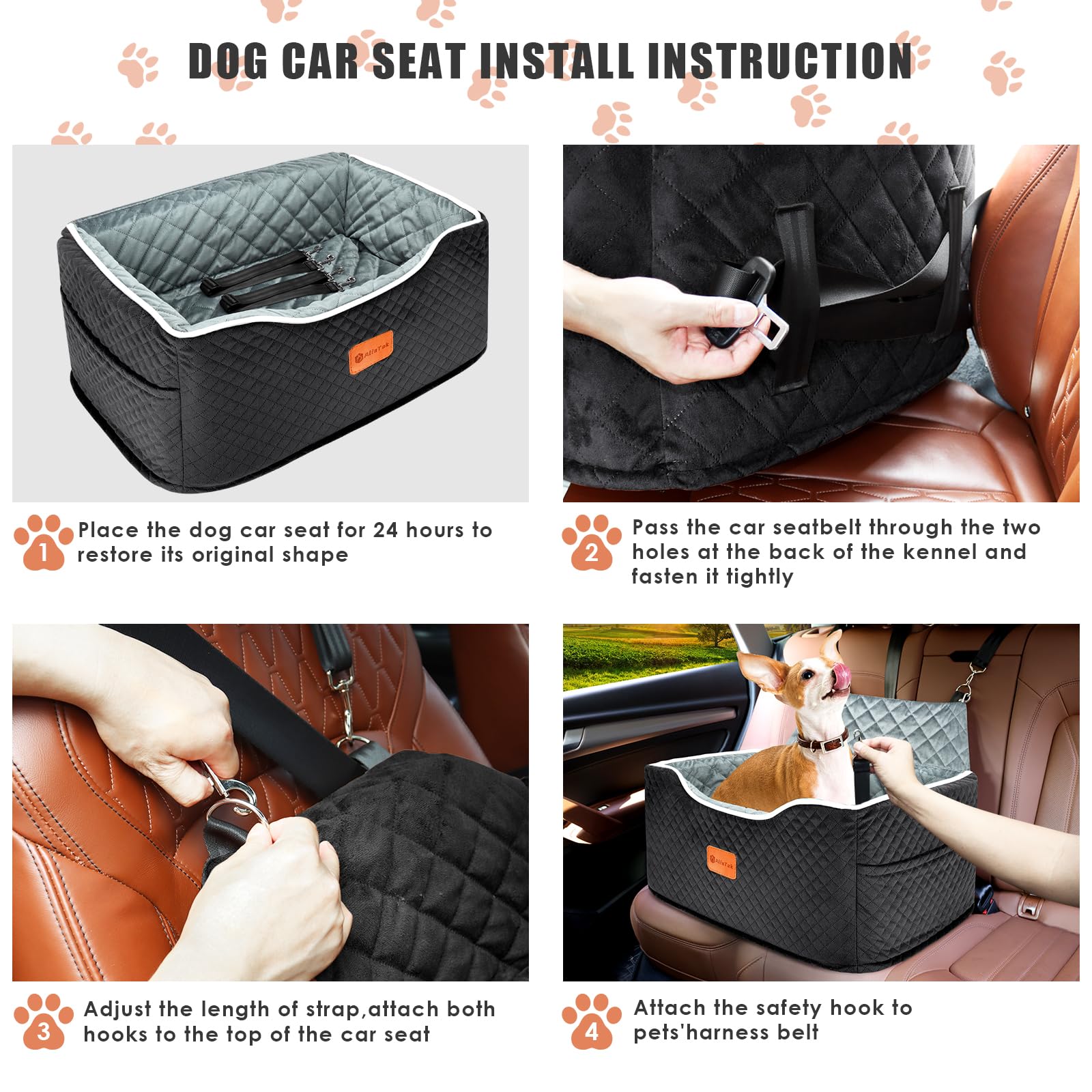 AlfaTok easy install straps fit most cars for secure back seat setup.