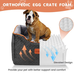 AlfaTok booster seat side profile highlights breathable memory foam comfort.