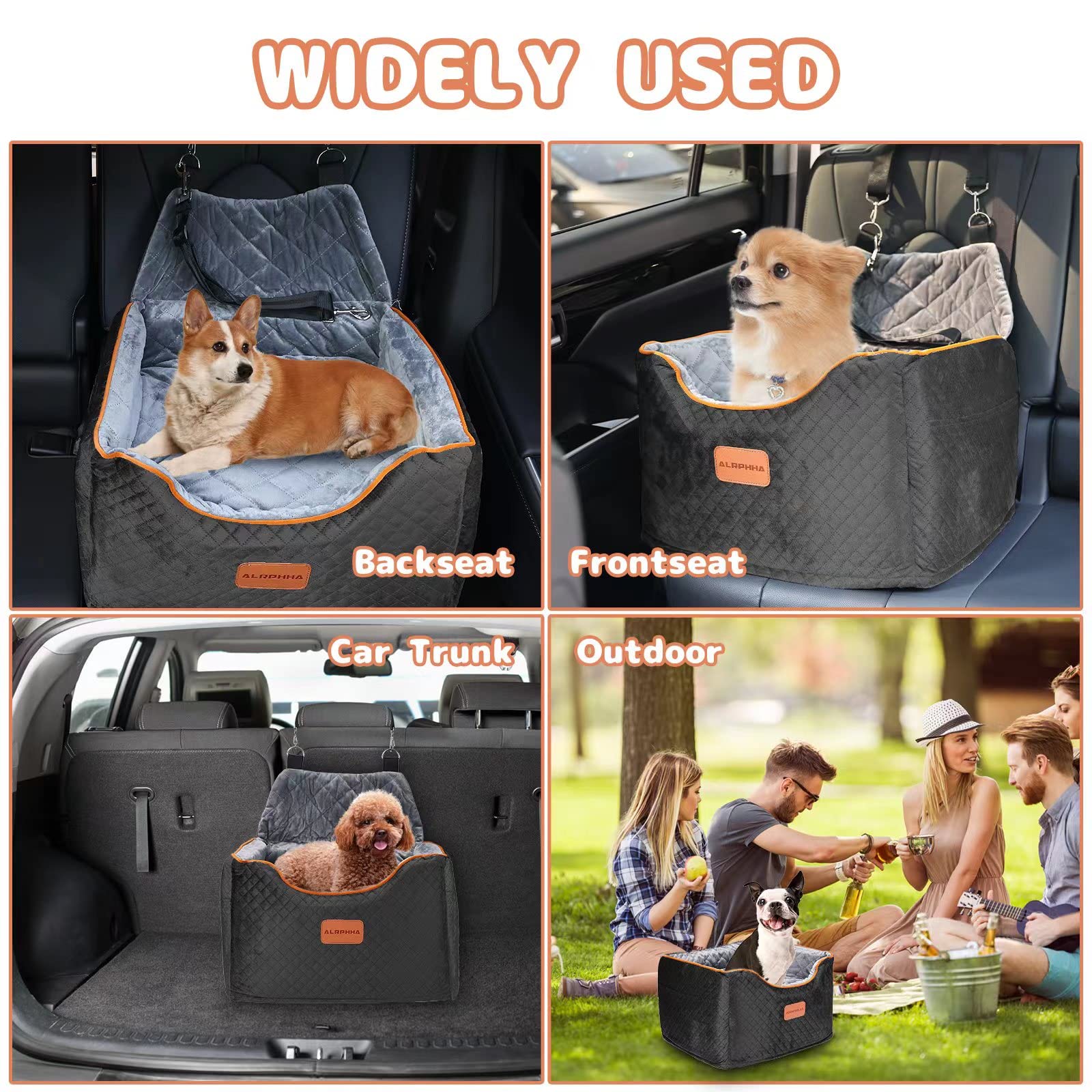AlfaTok booster seat storage pockets organized snacks and toys.