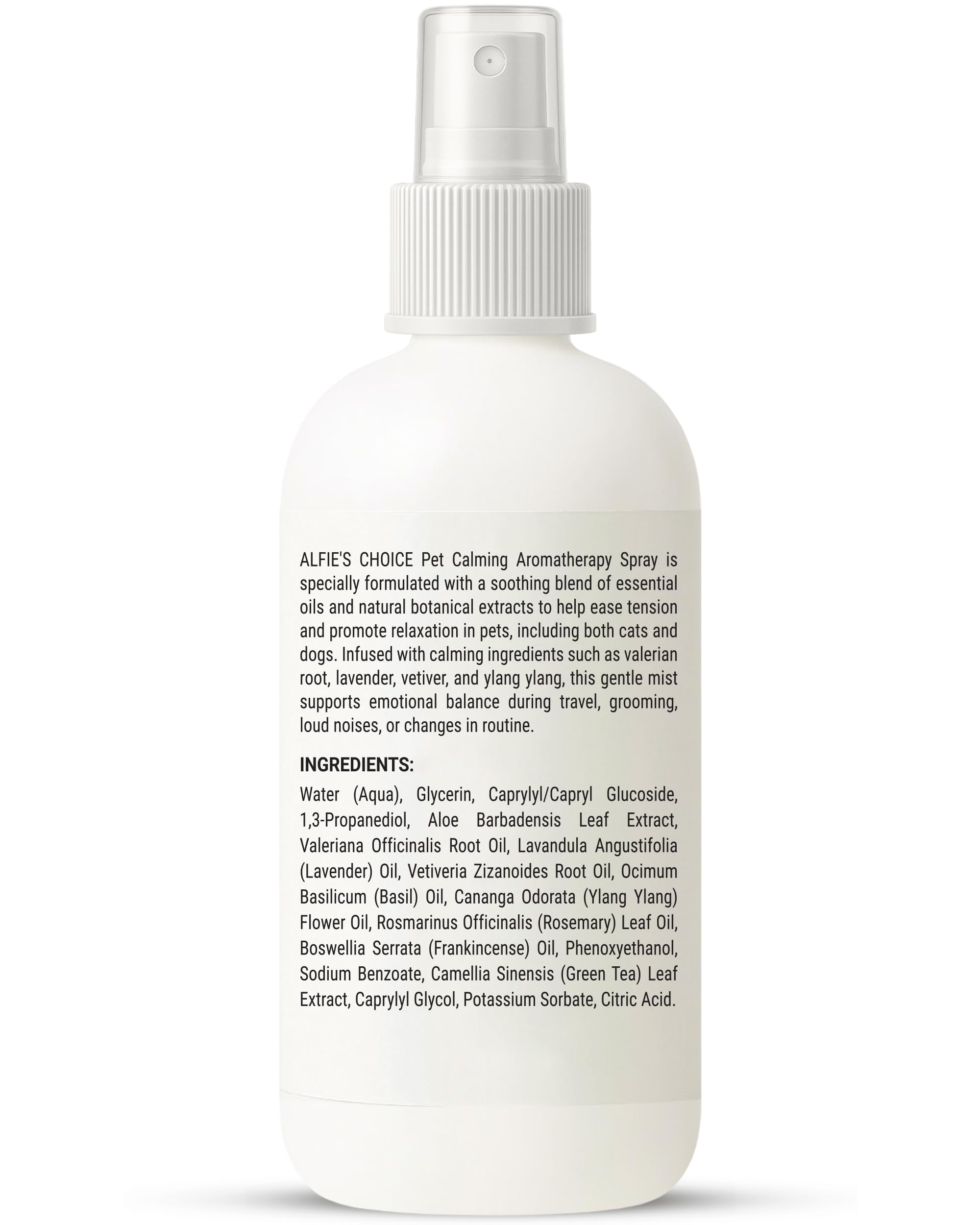 ALFIE'S CHOICE label close-up confirms USA-made safe-use directions.