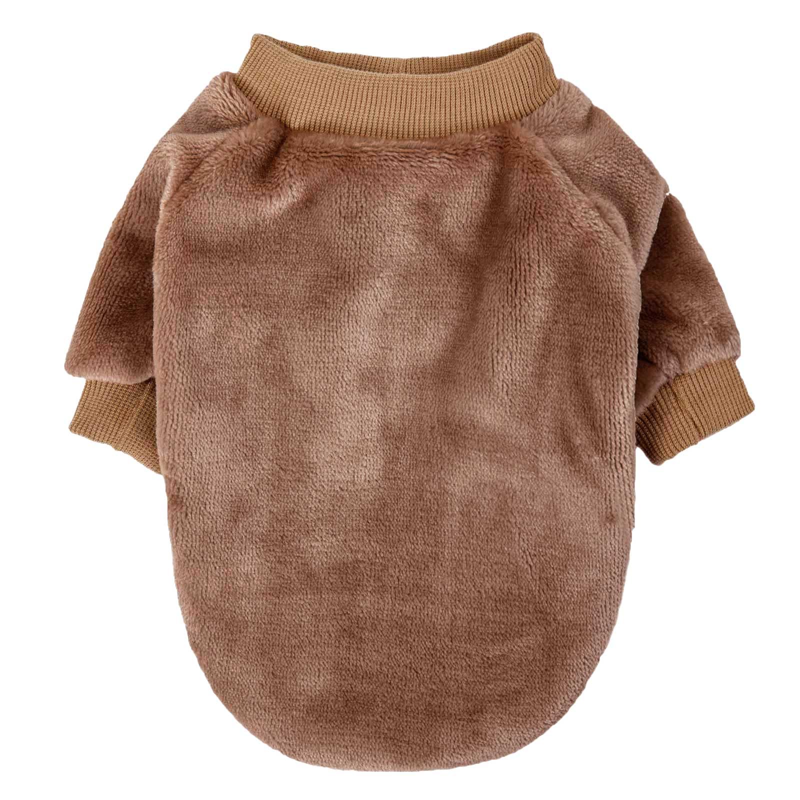 Algudbilt dog sweater olive worn by a dog highlighting lightweight plush warmth.