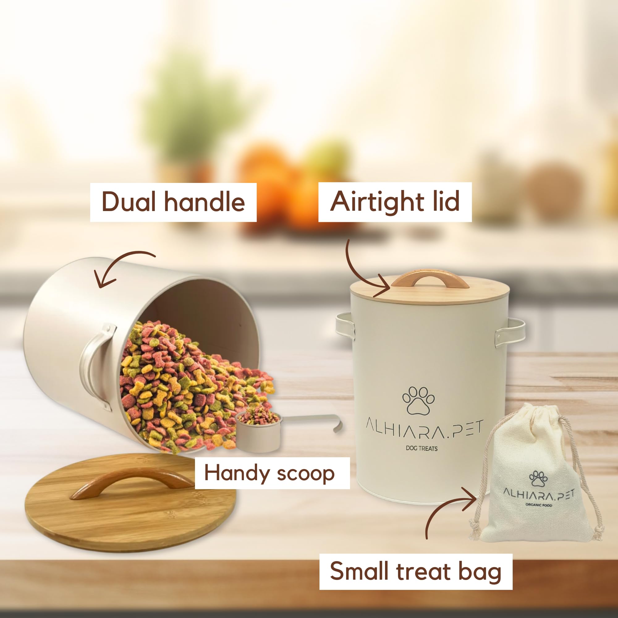 ALHIARA bamboo lid closeup shows secure seal and natural style