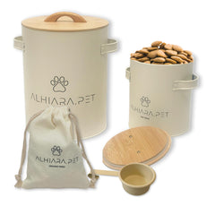 ALHIARA dog treat container airtight lid closeup preserves freshness