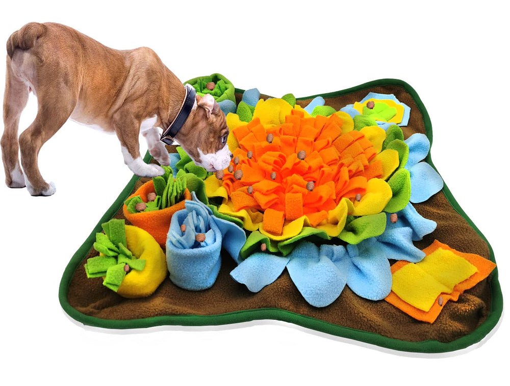 Alibuy Dogs Snuffle Mat orange front view for enrichment and slow feeding