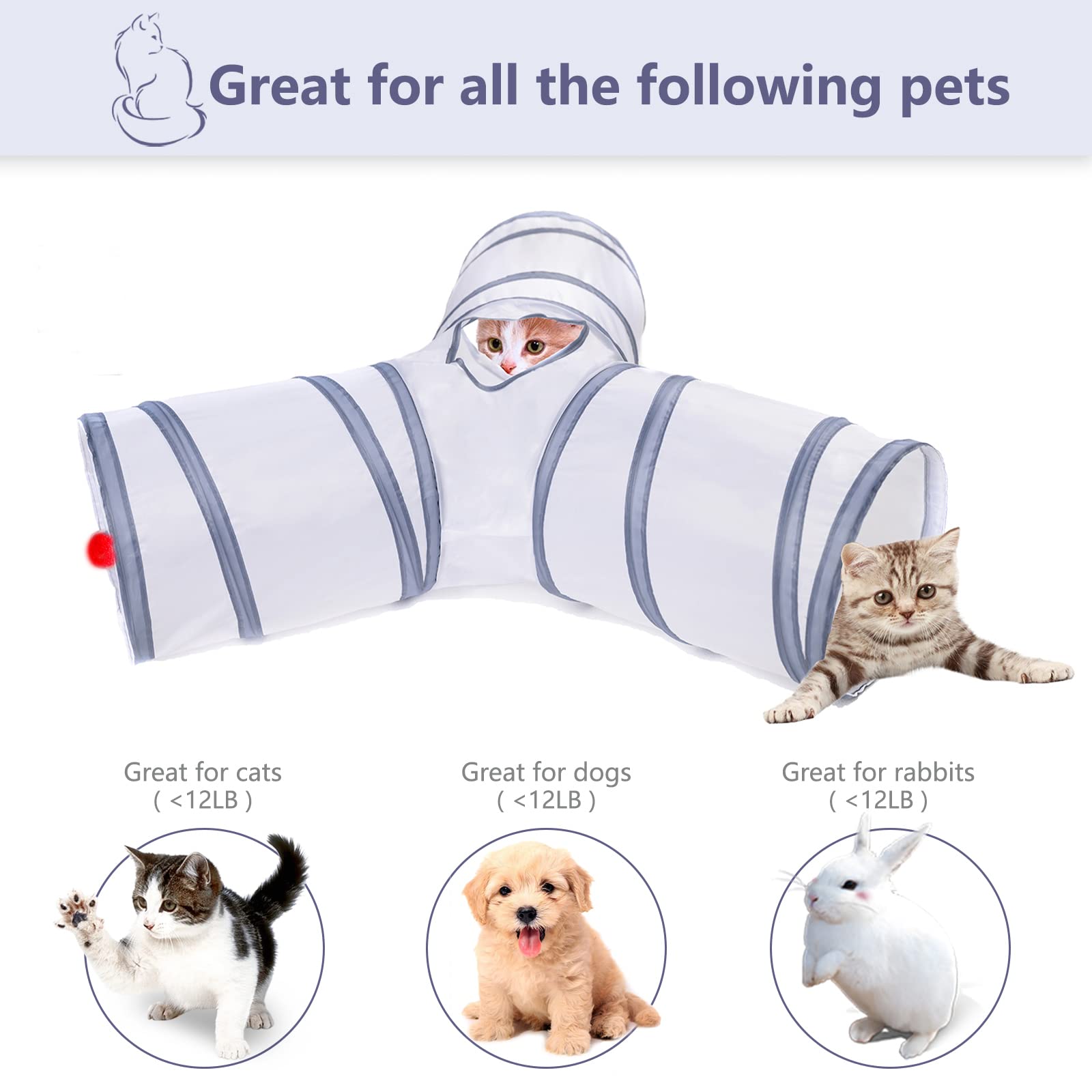 Alicedreamsky collapsible cat tunnel folded for storage and travel.