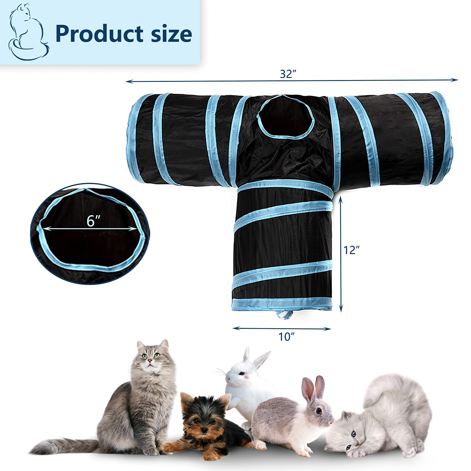 Alicedreamsky cat tunnel ball-toy engages pets with interactive play and light stimulation.