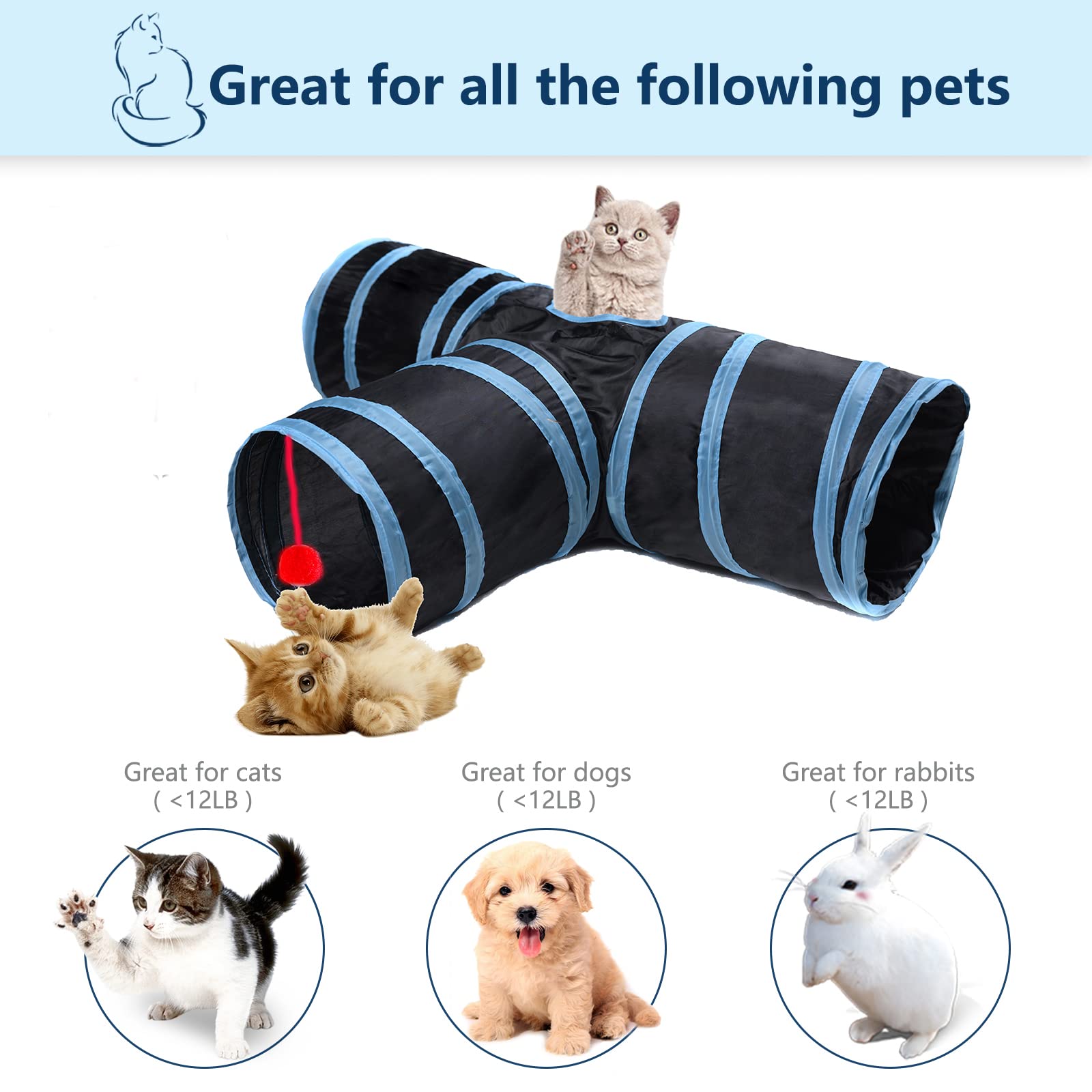 Alicedreamsky cat tunnel expanded tube offers roomy space for curious indoor cats to explore.