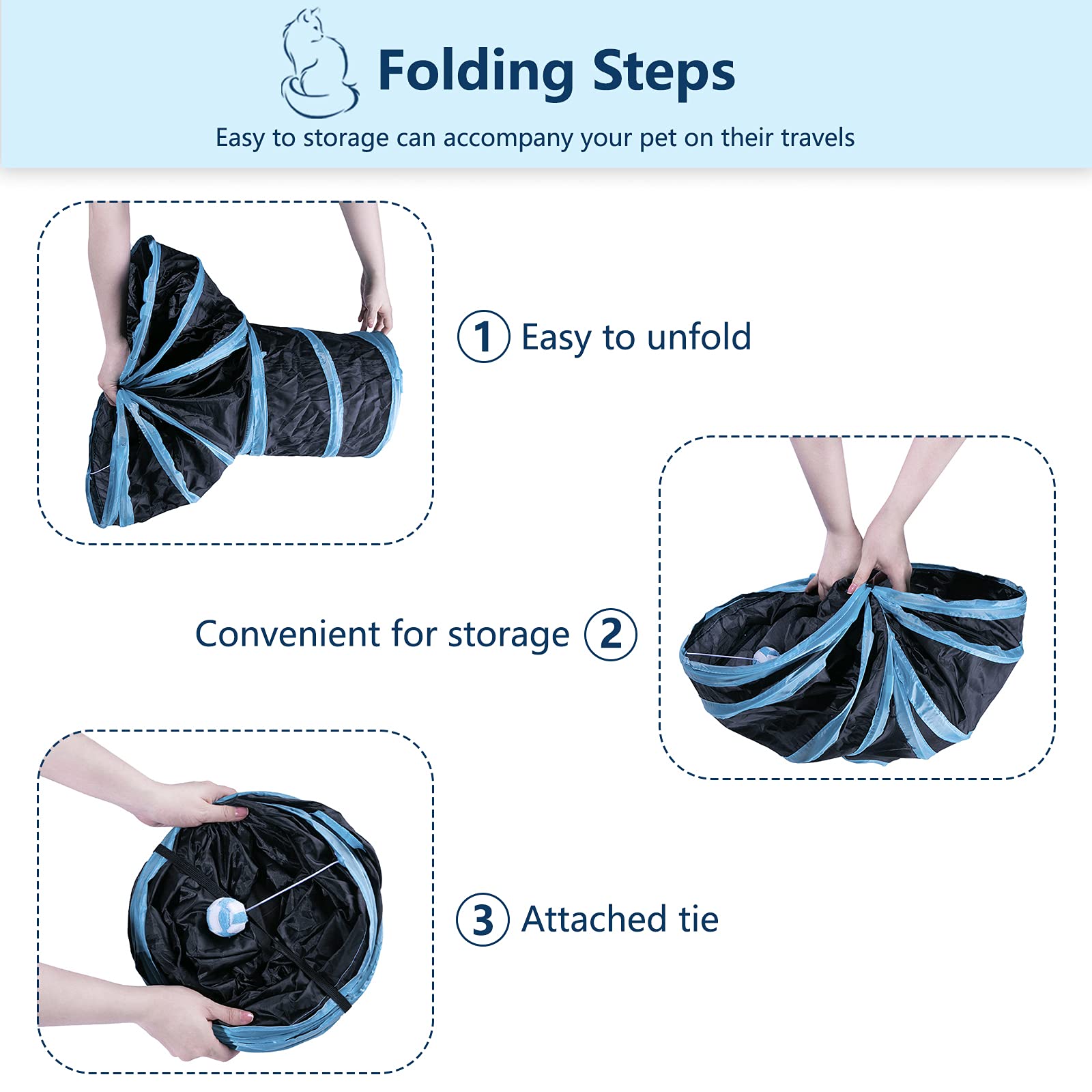 Alicedreamsky cat tunnel floor-mount ensures stable, safe exploration during play.