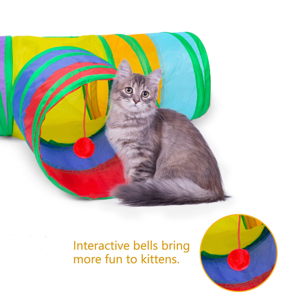 Alicedreamsky cat tunnel bells in the middle encourage interactive play.