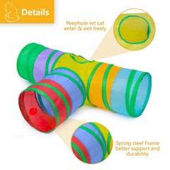 Alicedreamsky cat tunnel protective ends reduce snag risk during play.