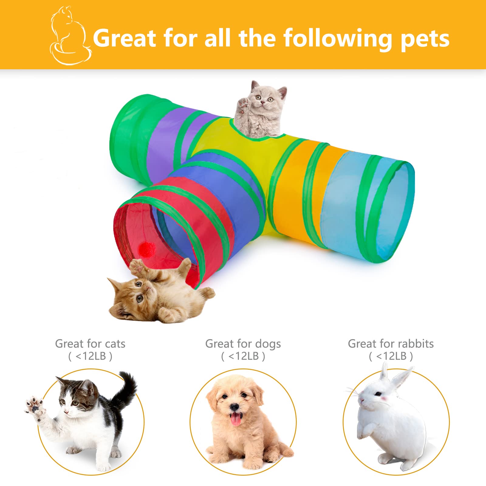 Alicedreamsky cat tunnel with three passages offering varied play.