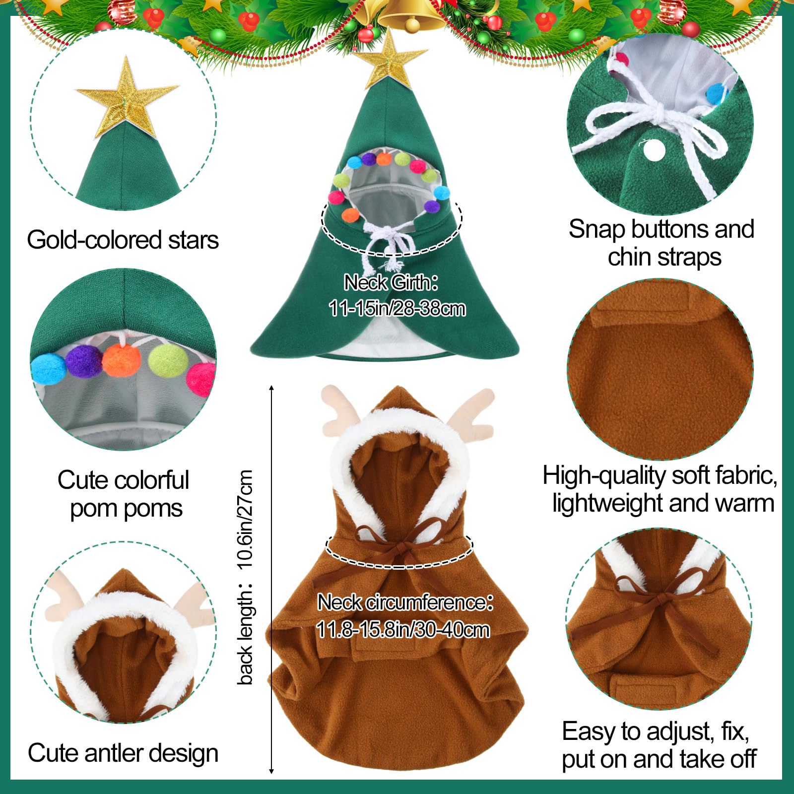 Aliceset white antler brown cape highlights festive elegance and warmth
