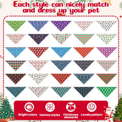 Aliceset Christmas bandanas with Santa hat and tree motifs for festive photo moments