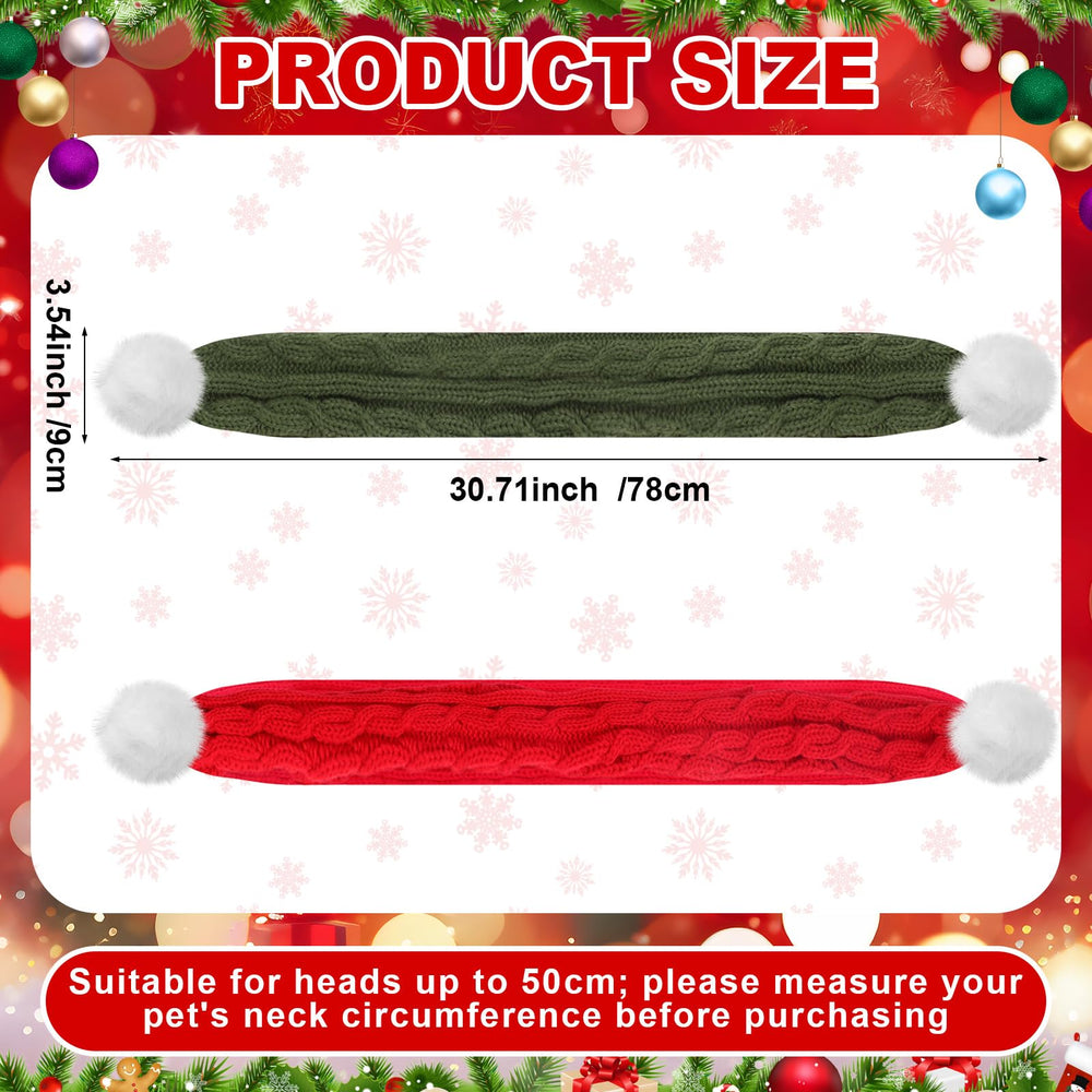 Aliceset dog christmas knitted scarf green adds cozy charm for winter walks.