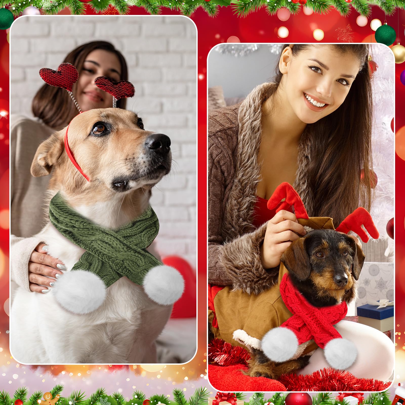Aliceset dog knitted scarf adjustable-fit provides secure neck coverage.