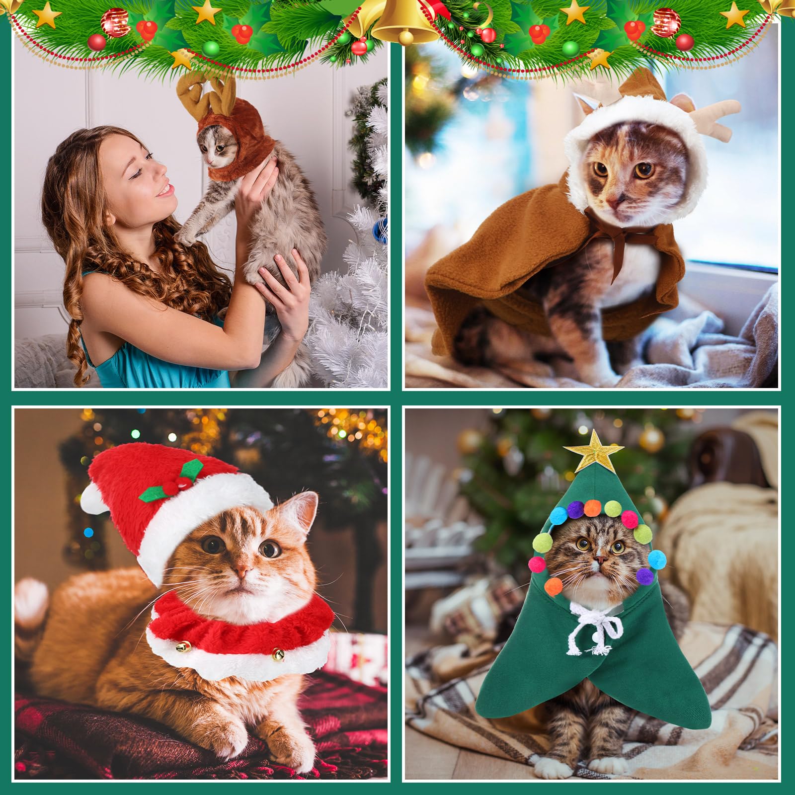 Aliceset pet Christmas outfit set for holiday photos and party highlights