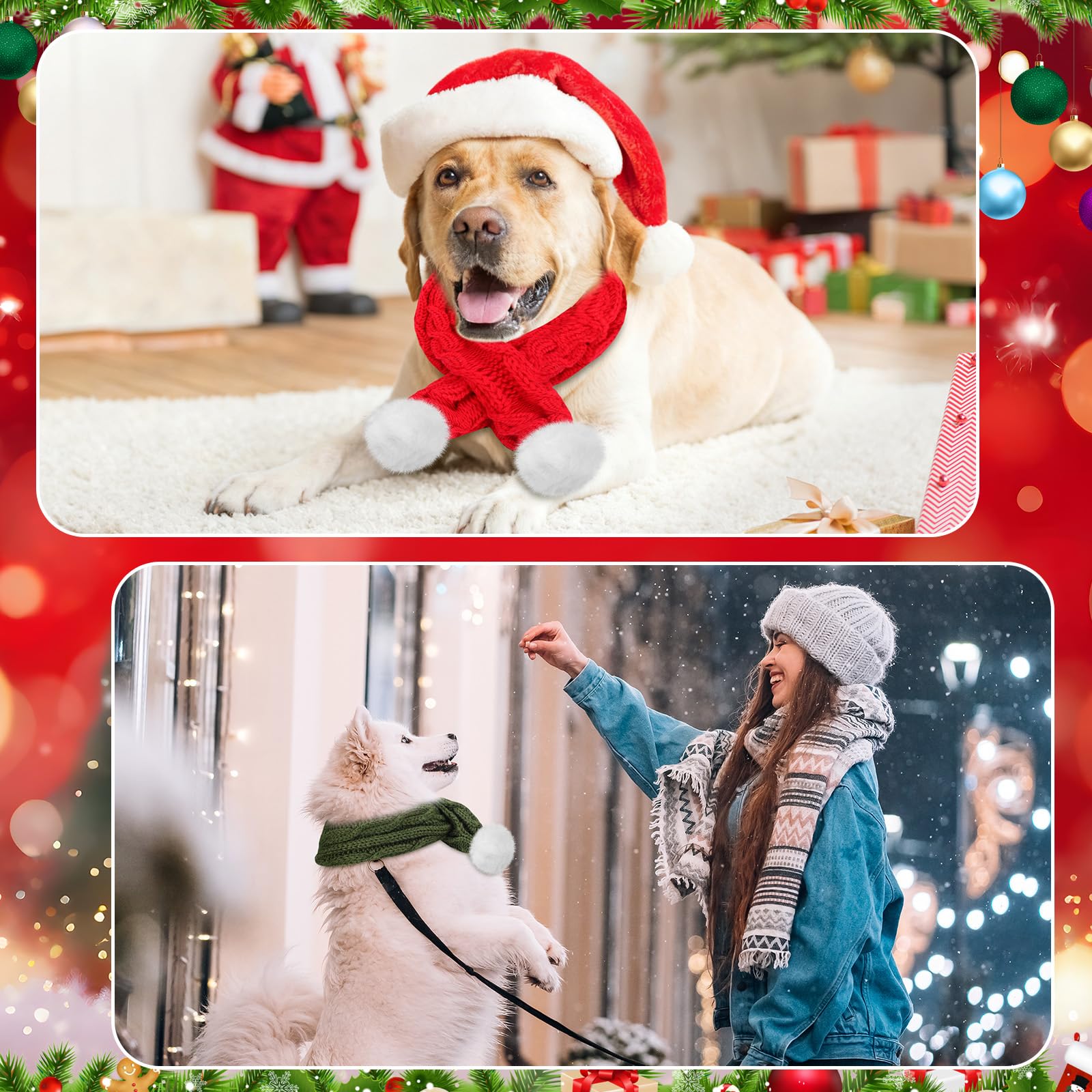 Aliceset pet winter photo prop scarf supports festive memories.