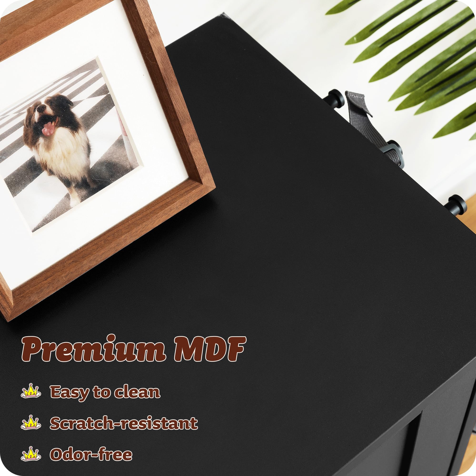 ALINE FURNITURE Premium MDF construction offers a sturdy, safe feeding setup for pets.