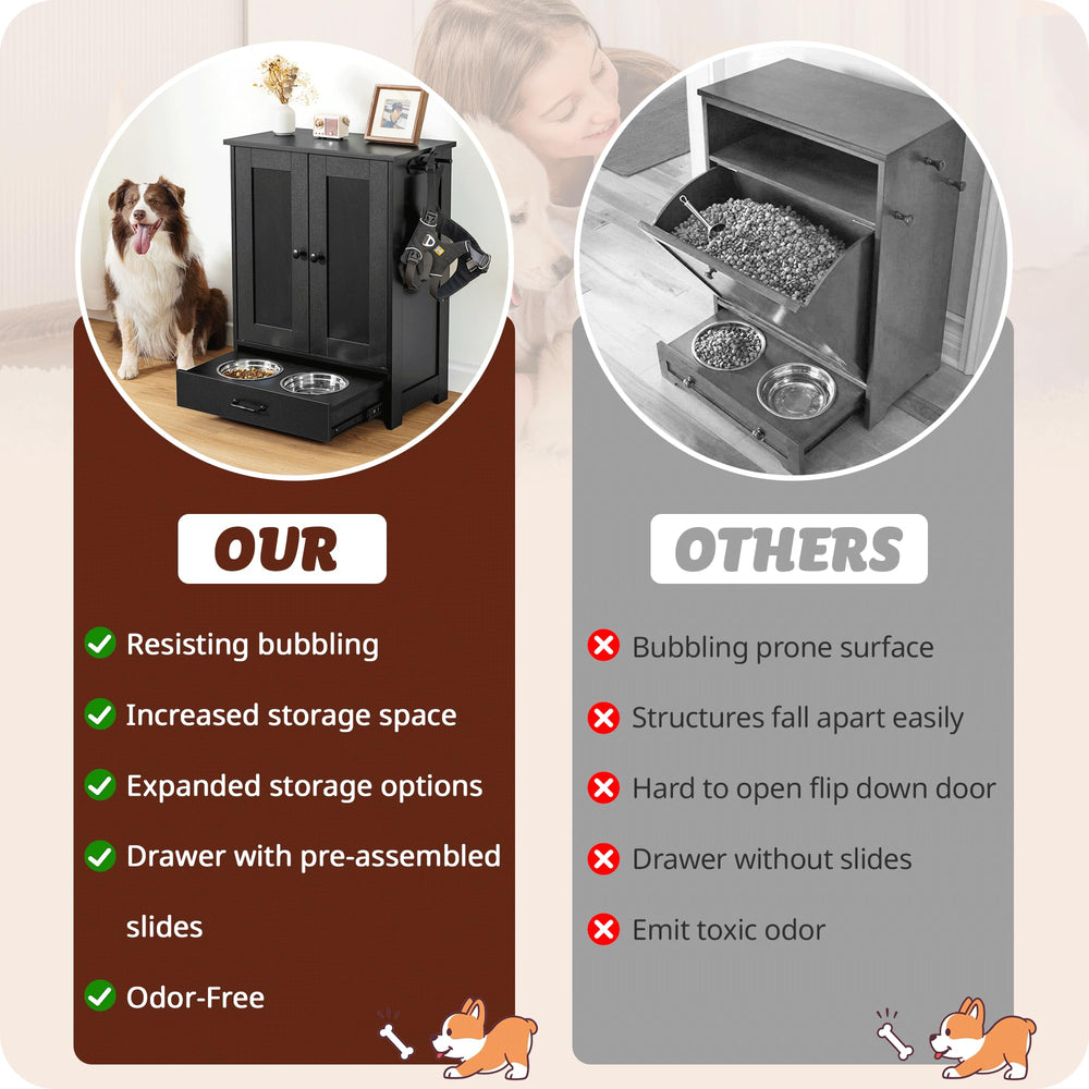 ALINE FURNITURE Side leash rods keep collars and leashes organized and accessible.