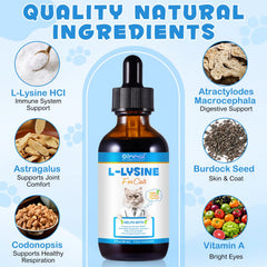 ALIVO L-Lysine drops being added to cat food for easy administration