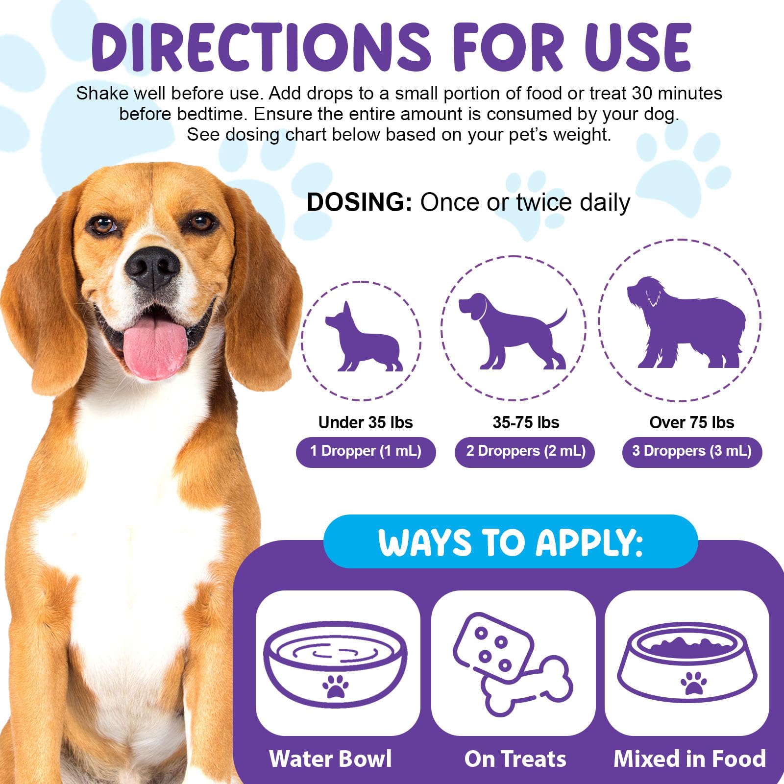ALIVO melatonin dog sleep drops dose chart for accuracy