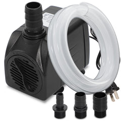 Alizzy 400GPH submersible pump front view for compact spaces.