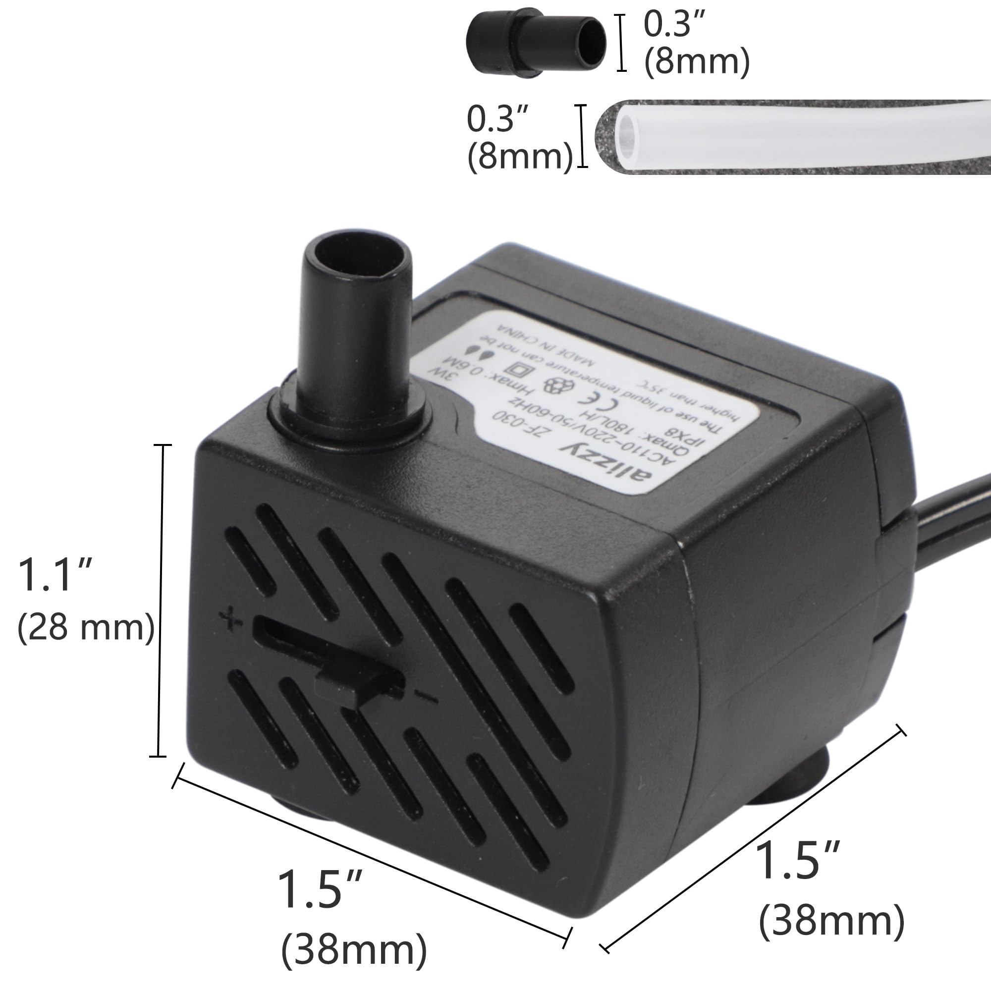 Alizzy 50 GPH pump in aquarium setup for water movement