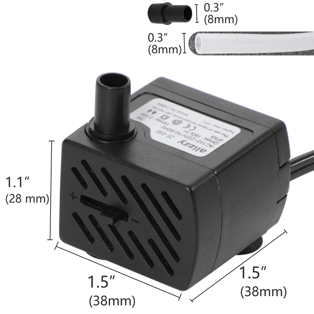 Alizzy 50 GPH pump in aquarium setup for water movement