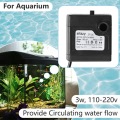 Alizzy 50 GPH pump dimensions 38x38x28mm for small spaces