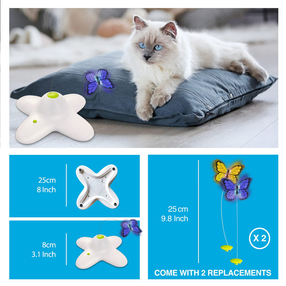ALL FOR PAWS 360-degree rotating butterfly teaser captivates curious cats.
