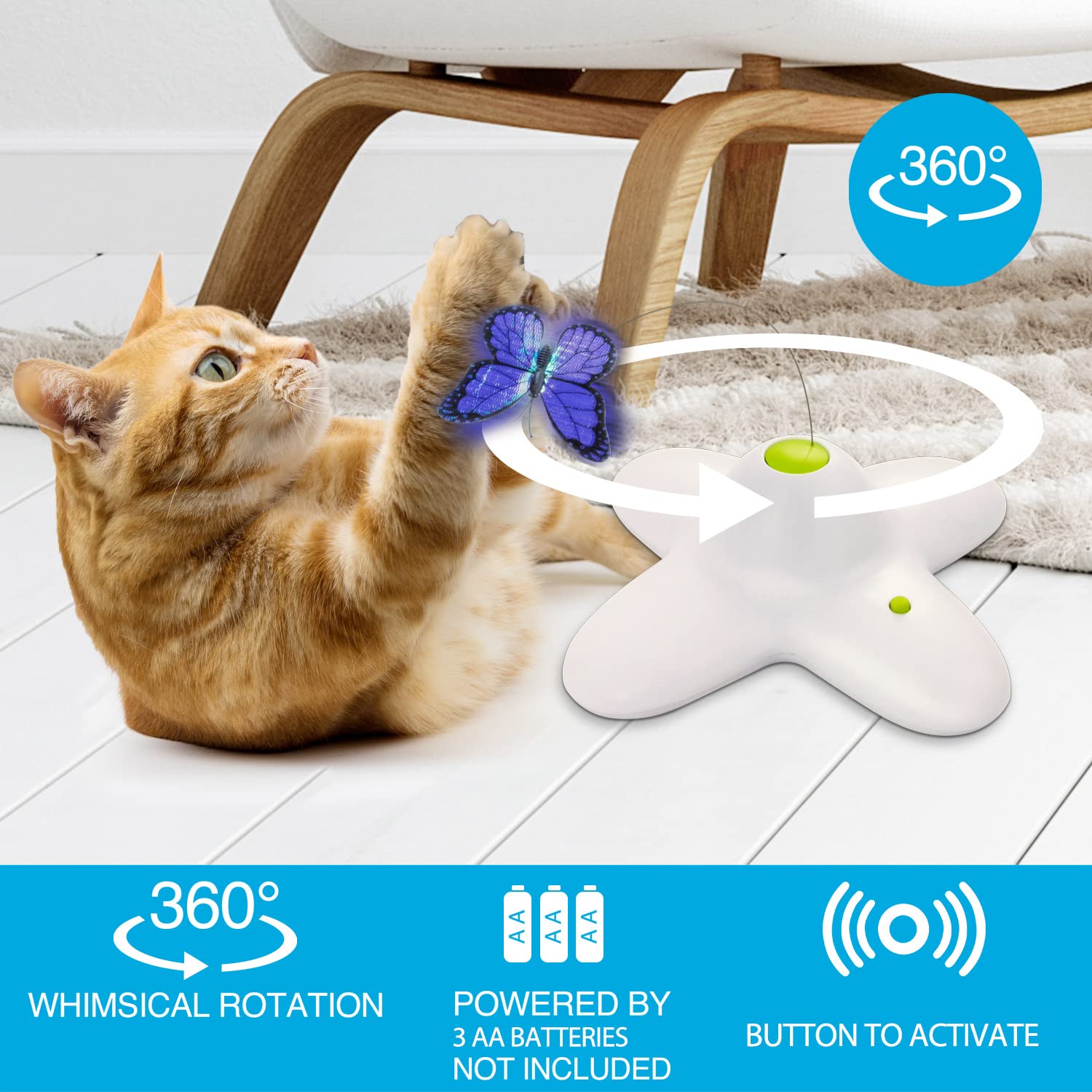 ALL FOR PAWS AFP 360-degree rotation demo highlights engaging hunting-like play.
