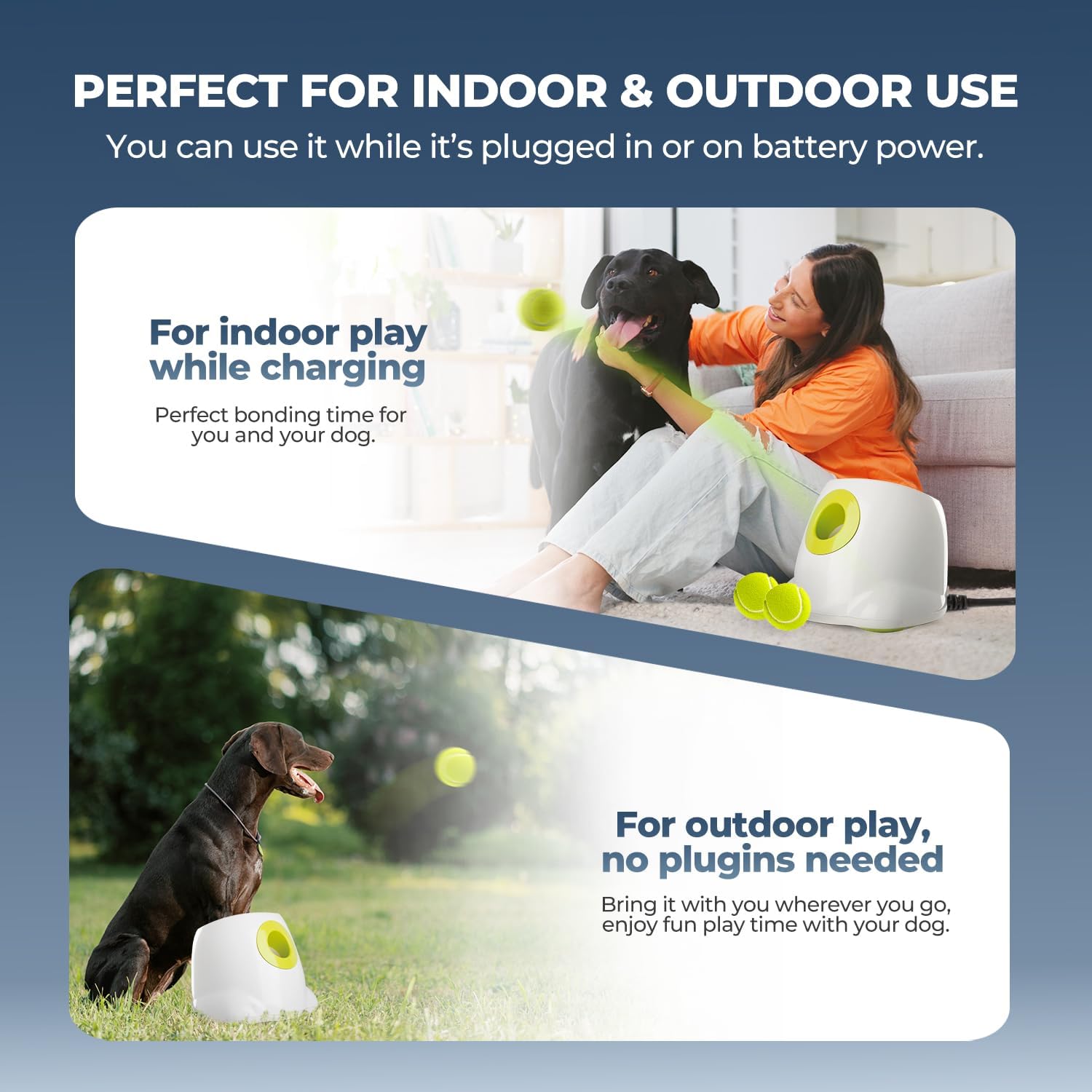 ALL FOR PAWS ball launcher supports energy management through structured playtime.