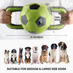 ALL FOR PAWS Ballistic Handle Ball Toy with squeaker in orange for interactive play.