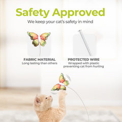 ALL FOR PAWS cat play action image with butterfly improving exercise and engagement
