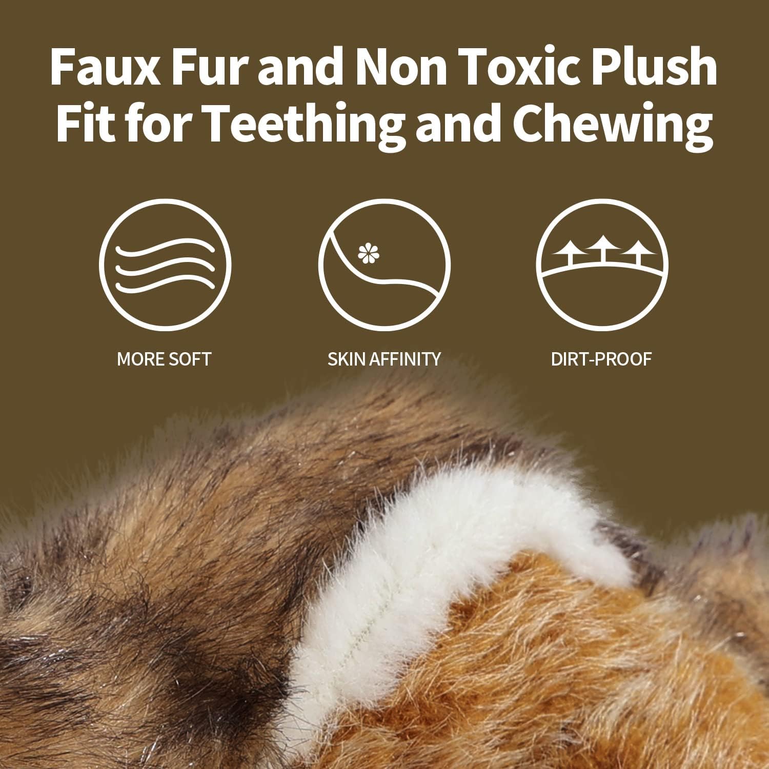 ALL FOR PAWS chipmunk dog toy back view highlights durable stitching for safe play