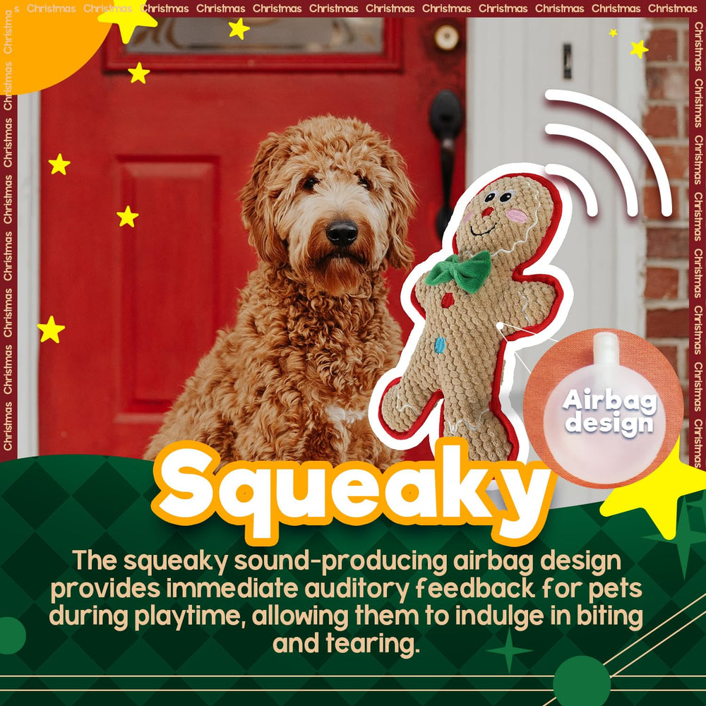 ALL FOR PAWS squeaky gingerbread toy to spark instinct and play