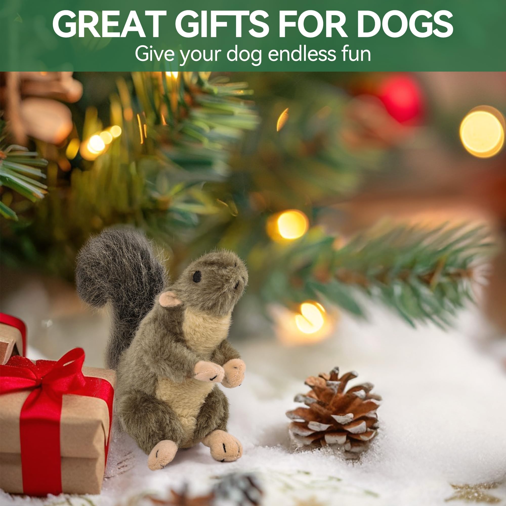 ALL FOR PAWS Classic Squirrel Small durable-soft texture invites gentle chewing and play.