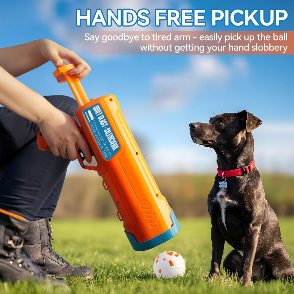 ALL FOR PAWS dog ball launcher side view emphasizes lightweight carry.