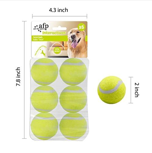 ALL FOR PAWS dog tennis ball bounce action shows consistent rebound during play.