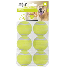 ALL FOR PAWS dog tennis ball side view supports extended fetch sessions.