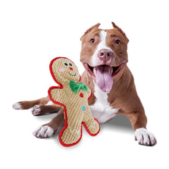 ALL FOR PAWS Gingerbread dog toy aids engaging squeak-driven playtime