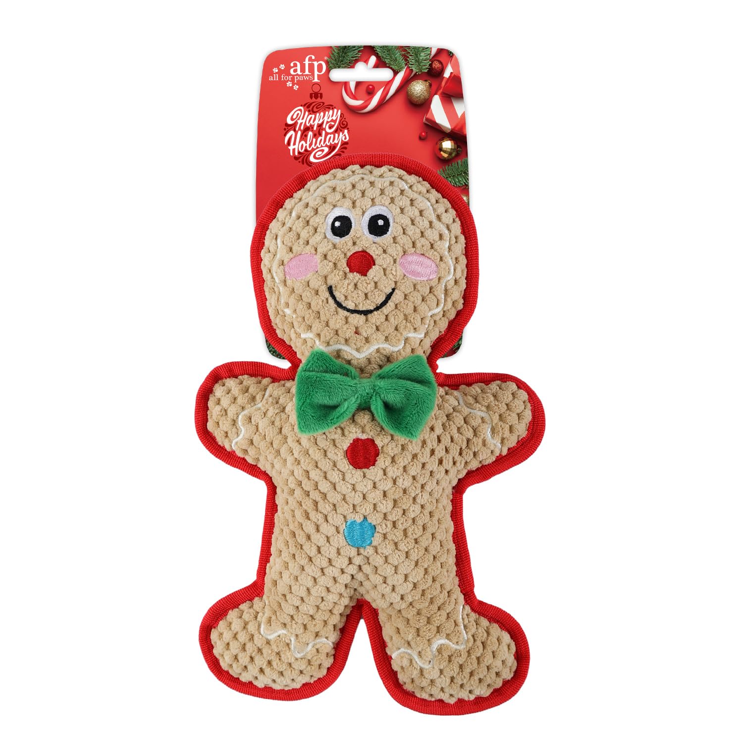 ALL FOR PAWS Gingerbread Man Squeaky Dog Toy for playful fetch sessions