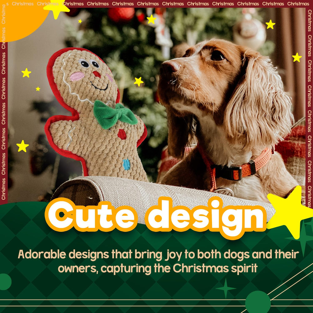 ALL FOR PAWS gingerbread man toy ideal for medium and large dogs