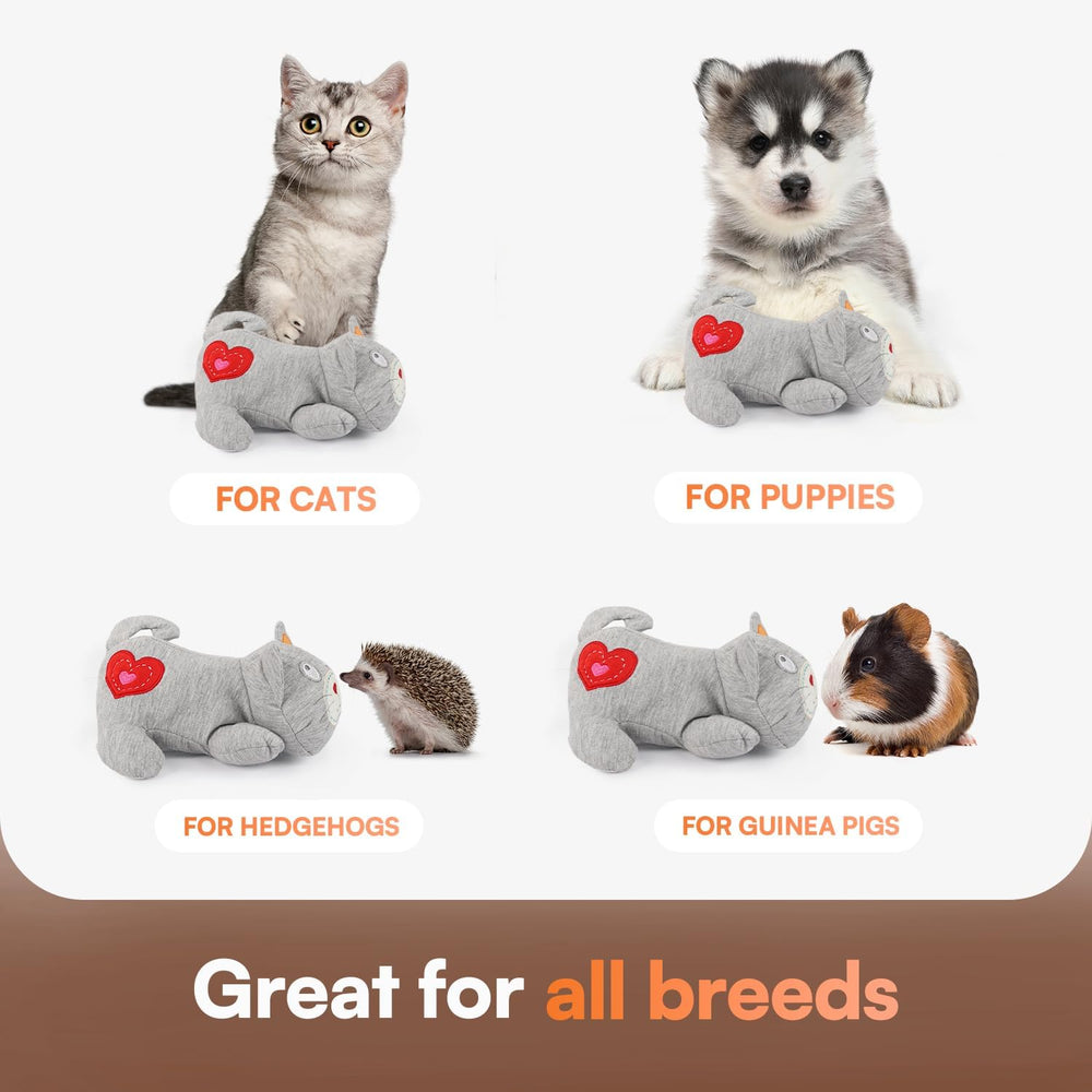 ALL FOR PAWS heartbeat cat plush toy battery compartment enabling easy setup.