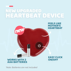 ALL FOR PAWS Little Buddy heartbeat simulator red close-up highlighting heartbeat design.